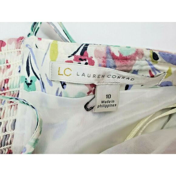 Lauren Conrad Womens Dress Size 10 L Easter Spring Floral A-line Hi-Low Midi - Picture 10 of 12